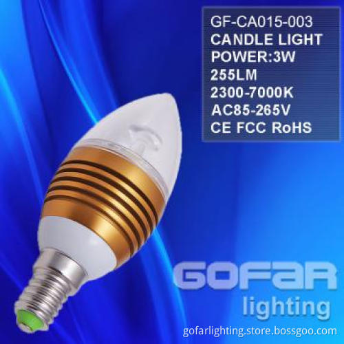 LED Candle Light/ LED Bulb/ LED Candle Lamp 3W E14/ E27